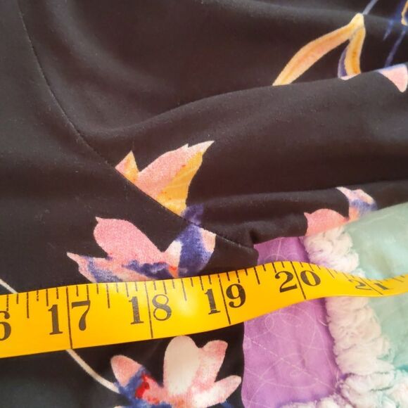 LILDY Tunic Dress Floral V-Neck  Navy Blue Size S-M - Picture 7 of 9